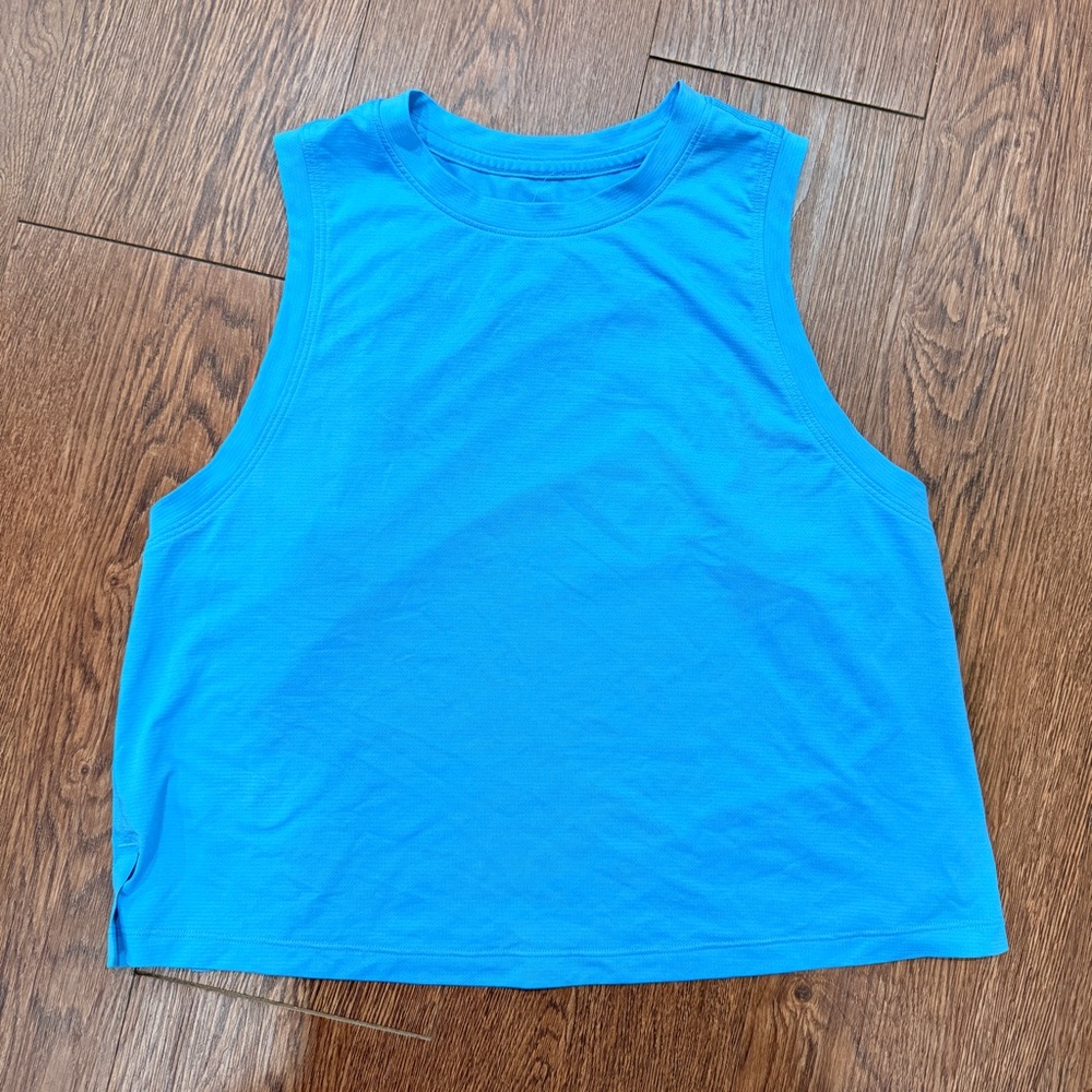 lululemon athletica Aqua Blue Sleeveless Crew Tank